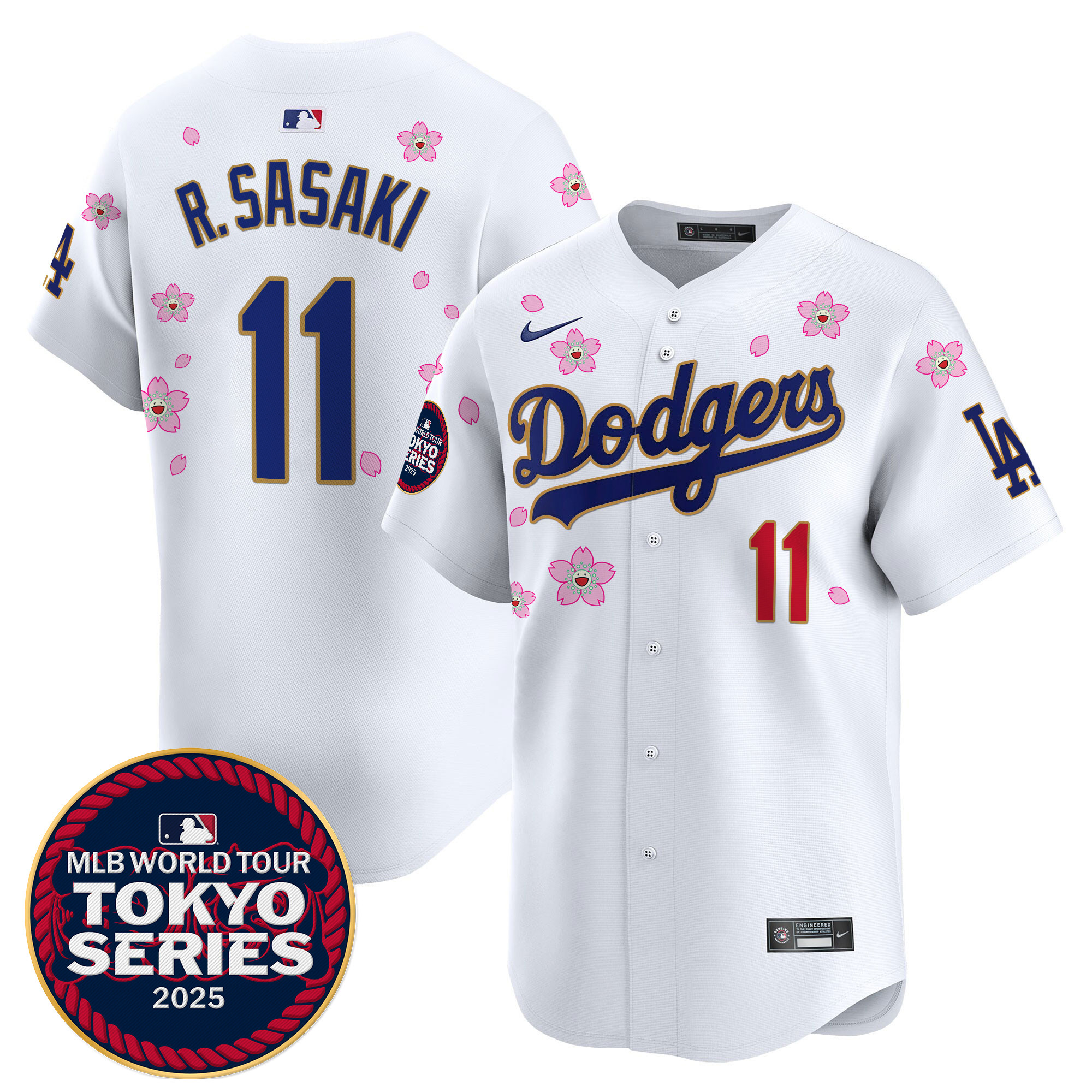 Men Los Angeles Dodgers 11 R Sasaki Tokyo Series white Limited Stitched 2025 Jersey